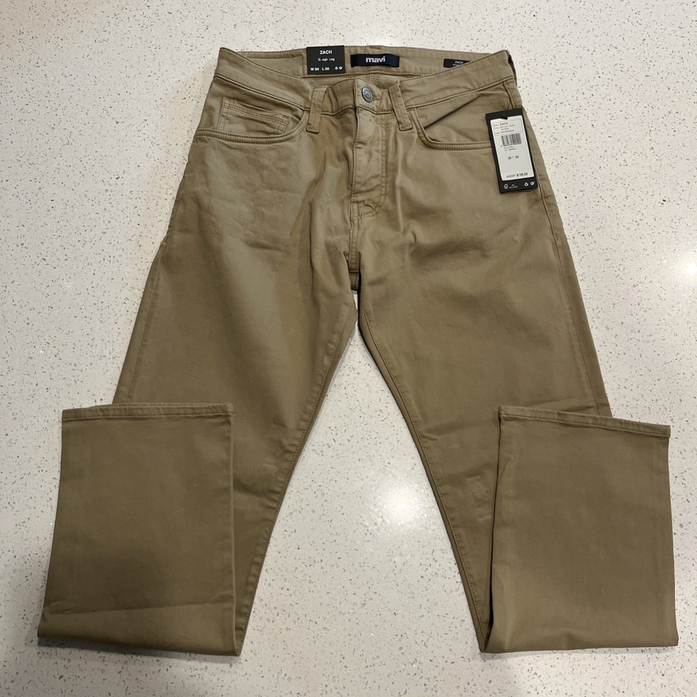 Mavi Zach Jeans Straight Leg Beige Denim  Men 30W 30L NWT‎